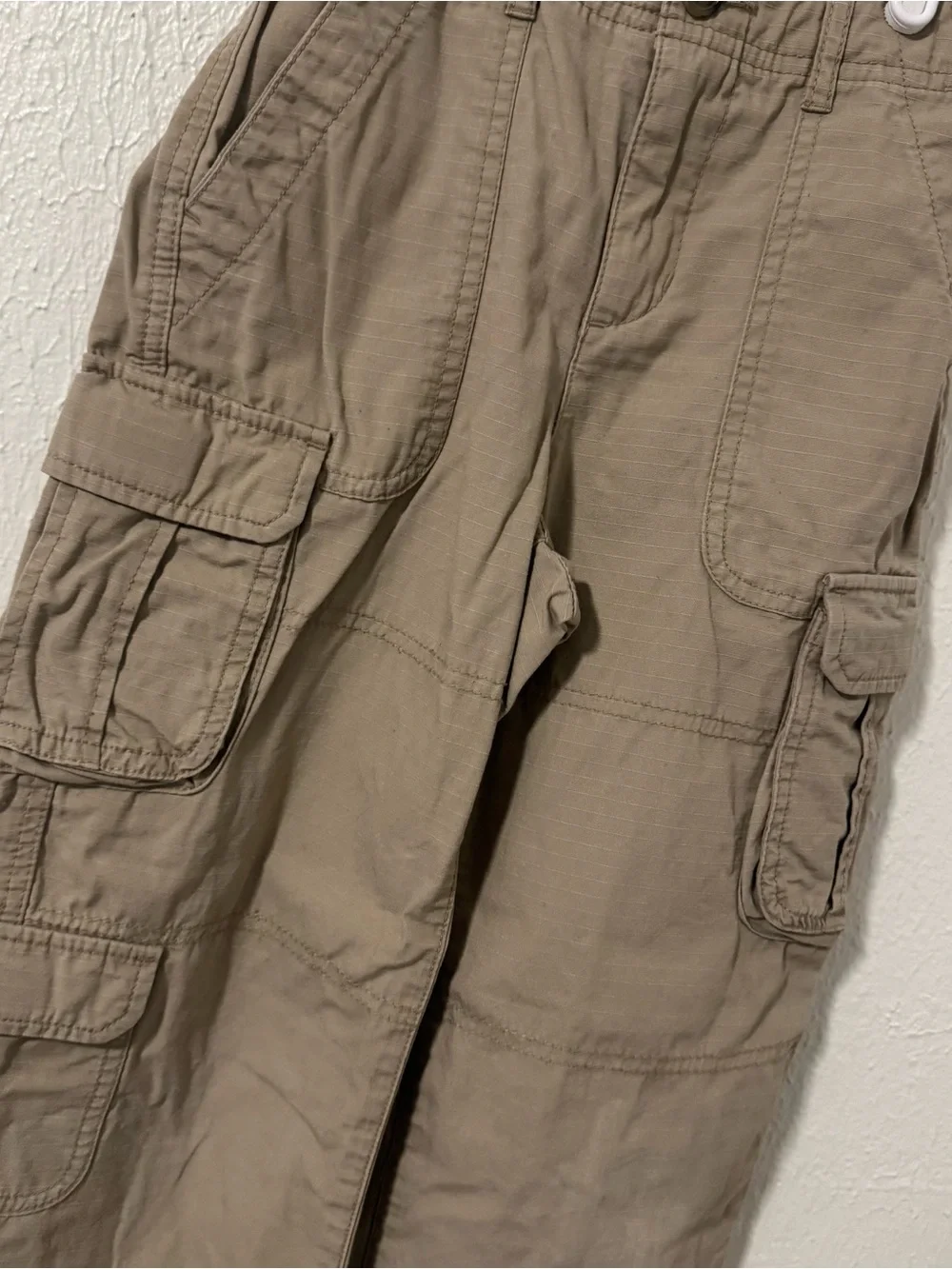 Old Navy Boys Baggy Size 7 Cargo Pants Adjustable Waist Tan Casual School